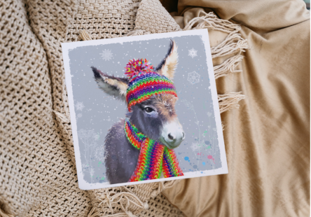'Donkey' - Pack of 10 Christmas Cards