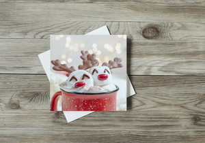 'Reindeer Hot Chocolate' - Pack of 10 Christmas Cards